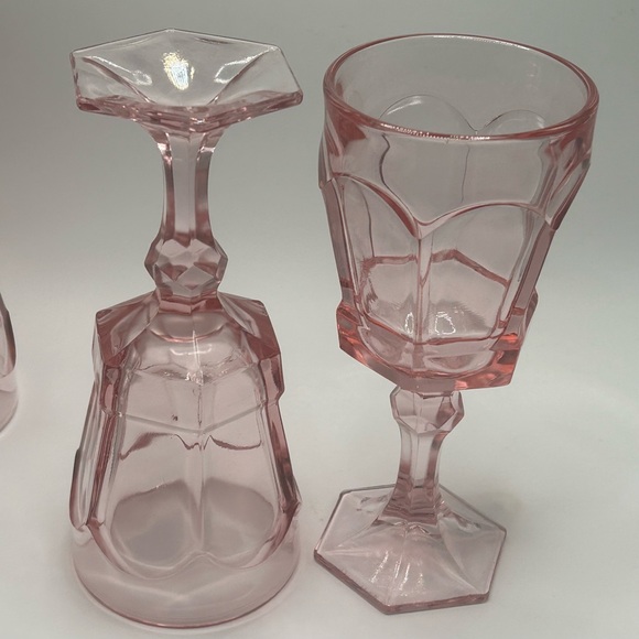 Vintage Fostoria Virginia Pink Water Goblet - Set of 4 - Picture 5 of 8